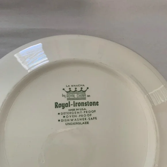 VTG MCM Elegant Black and White, China Dinner Plates LA MANCHA. Set of 4. - Picture 10 of 11